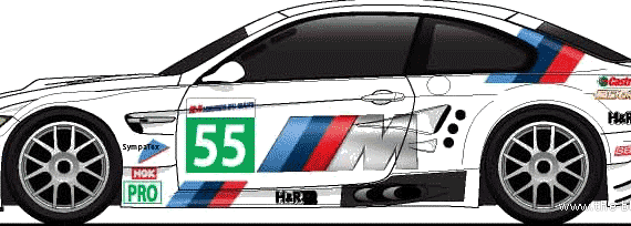 BMW M3 GT LM (2011) - БМВ - чертежи, габариты, рисунки автомобиля