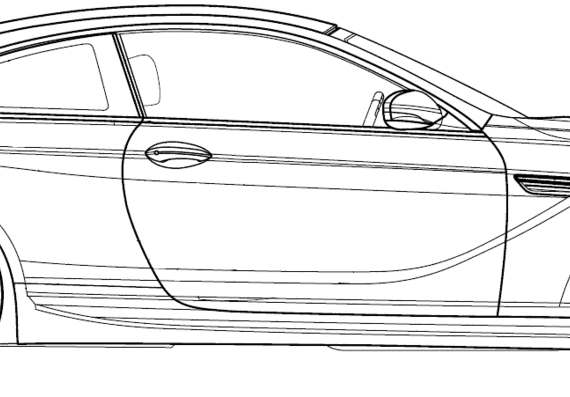 BMW M6 Coupe (2013) - БМВ - чертежи, габариты, рисунки автомобиля