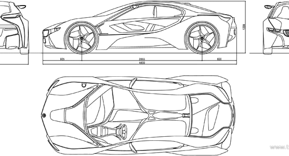 BMW Vision-Efficient-Dynamics Concept - БМВ - чертежи, габариты, рисунки автомобиля
