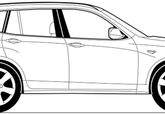 BMW X3 (E83) (2013) - БМВ - чертежи, габариты, рисунки автомобиля