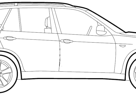 BMW X5 (E70) (2009) - БМВ - чертежи, габариты, рисунки автомобиля