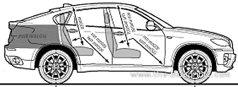 BMW X6 xDrive 3.5d (E71) (2008) - BMW - drawings, dimensions, pictures of the car