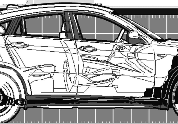 BMW X6 xDrive 5.0i (E71) (2008) - БМВ - чертежи, габариты, рисунки автомобиля