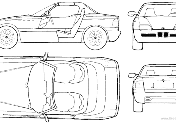 BMW Z1 (E30) - BMW - drawings, dimensions, figures of the car