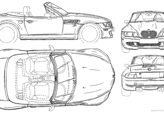 BMW Z3 Cabrio (E37) - БМВ - чертежи, габариты, рисунки автомобиля