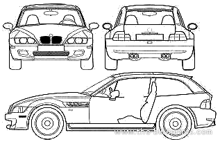 BMW Z3 M Coupe (E36/8) - BMW - drawings, dimensions, car drawings