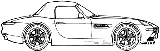 BMW Z8 (E52) (2000) - БМВ - чертежи, габариты, рисунки автомобиля
