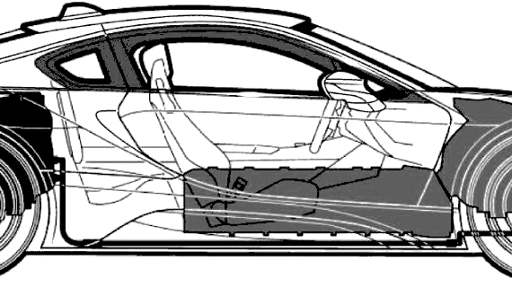 BMW i8 (2014) - БМВ - чертежи, габариты, рисунки автомобиля