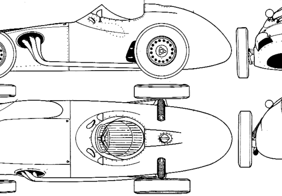 BRM F1 GP (1959) - БРМ - чертежи, габариты, рисунки автомобиля