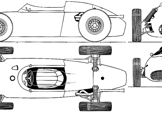 BRM F1 GP (1960) - БРМ - чертежи, габариты, рисунки автомобиля
