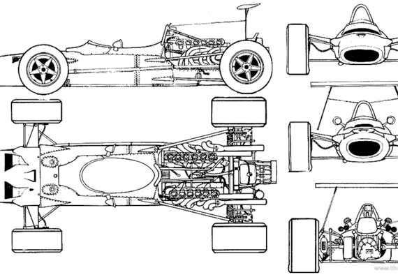 BRM F1 V12 (1968) - BRM - drawings, dimensions, figures of the car