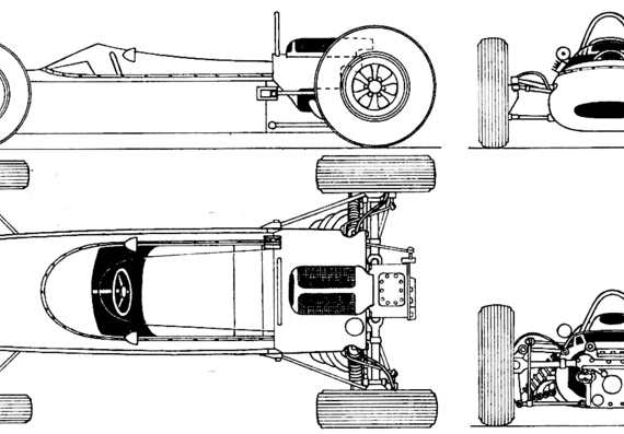 BRM Mk.1 BRM F1 GP (1964) - БРМ - чертежи, габариты, рисунки автомобиля
