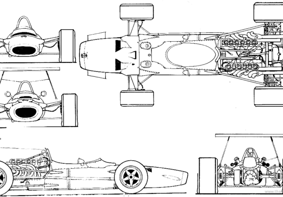 BRM P126 (1968) - BRM - drawings, dimensions, figures of the car