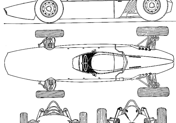 BRM P48 F1 GP (1962) - БРМ - чертежи, габариты, рисунки автомобиля