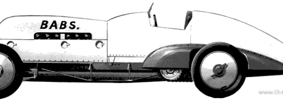 Babs V12 26.9L Land Speed Rekord Car (1926) - Разные автомобили - чертежи, габариты, рисунки автомобиля