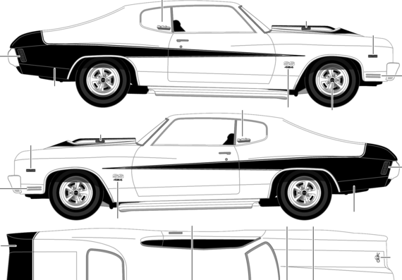 Baldwin Motion Chevelle - Шевроле - чертежи, габариты, рисунки автомобиля