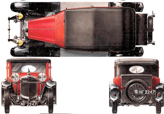 Ballot 2 LT Saloon (1926) - Разные автомобили - чертежи, габариты, рисунки автомобиля