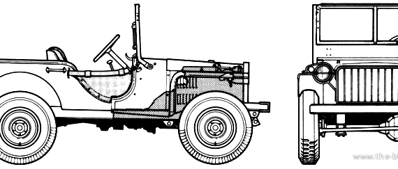 Bantam BRC-40 GP (1940) - Разные автомобили - чертежи, габариты, рисунки автомобиля