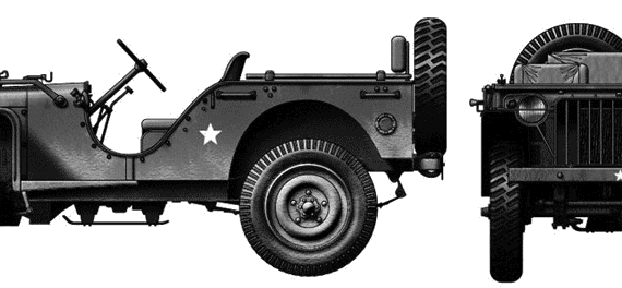 Bantam BRC40 4x4 Jeep - Разные автомобили - чертежи, габариты, рисунки автомобиля