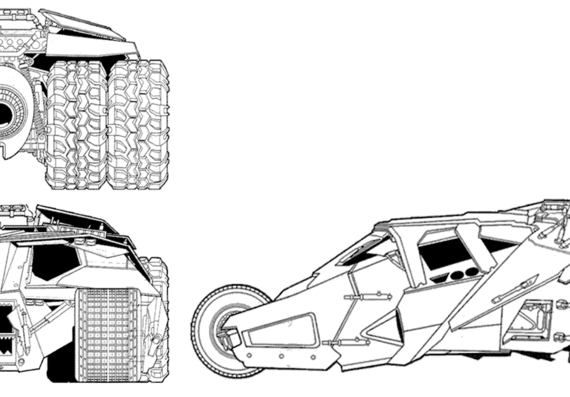 Batman Tumbler - Different cars - drawings, dimensions, pictures of the car