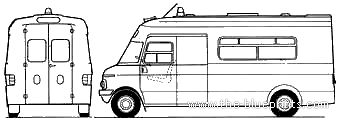Bedford Ambulance (1976) - Бедфорд - чертежи, габариты, рисунки автомобиля