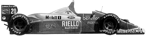 Benetton Ford B188 F1 (1988) - Форд - чертежи, габариты, рисунки автомобиля