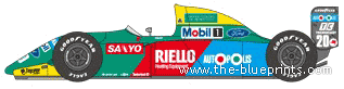 Benetton Ford B190 F1 GP - Ford - drawings, dimensions, pictures of the car