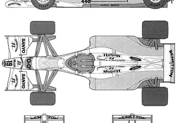 Benetton Ford B192 (1992) - Ford - drawings, dimensions, pictures of the car