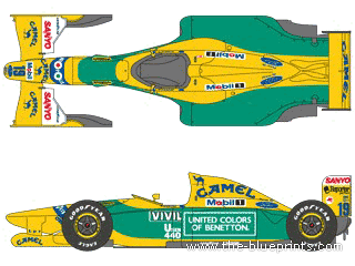 Benetton Ford B192 F1 GP - Разные автомобили - чертежи, габариты, рисунки автомобиля
