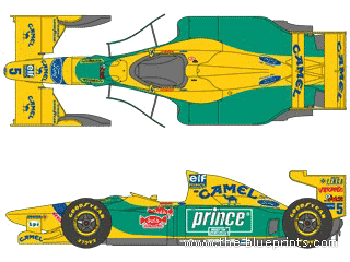 Benetton Ford B193B F1 GP - Разные автомобили - чертежи, габариты, рисунки автомобиля