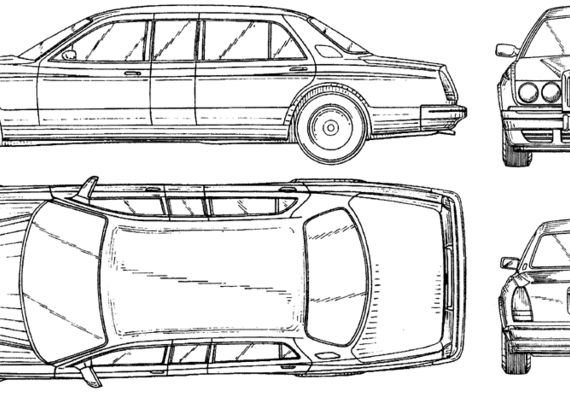 Bentley 01 Limo - Бентли - чертежи, габариты, рисунки автомобиля