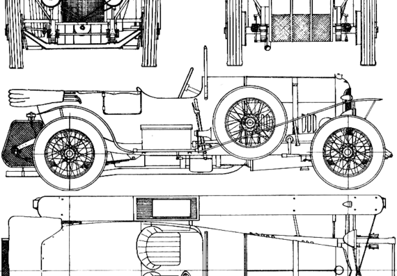 Bentley 3 Litre Le Mans (1926) - Бентли - чертежи, габариты, рисунки автомобиля