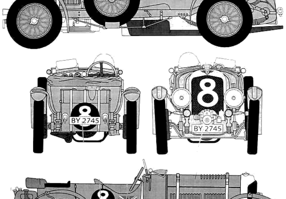 Bentley 4.5L Blower Le Mans (1930) - Бентли - чертежи, габариты, рисунки автомобиля