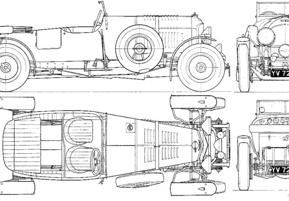 Bentley 4.5L Le Mans (1928) - Бентли - чертежи, габариты, рисунки автомобиля