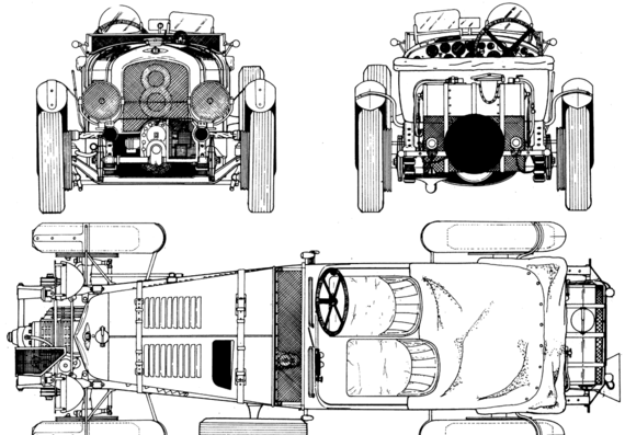 Bentley 4.5 Litre Blower - Бентли - чертежи, габариты, рисунки автомобиля