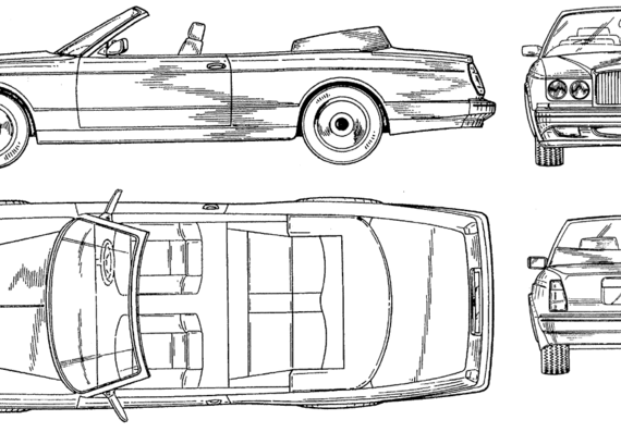 Bentley Continental Convertible - Бентли - чертежи, габариты, рисунки автомобиля