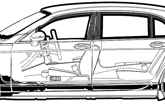 Bentley Continental Flying Spur (2005) - Бентли - чертежи, габариты, рисунки автомобиля