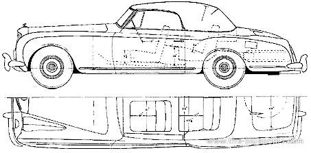 Bentley Continental II Drop Head Coupe (1954) - Бентли - чертежи, габариты, рисунки автомобиля