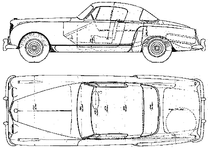 Bentley Continental II Sport Coupe (1954) - Бентли - чертежи, габариты, рисунки автомобиля