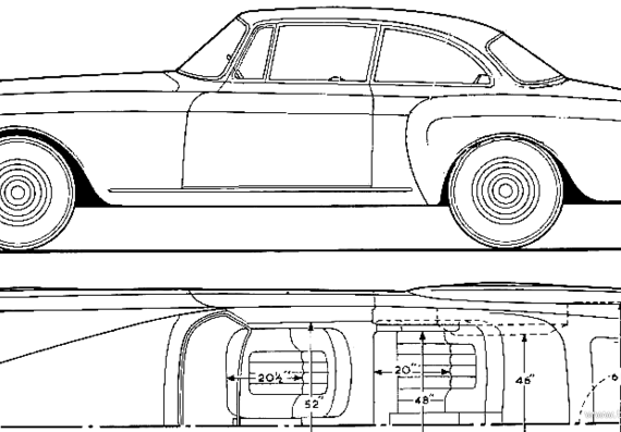Bentley Continental S2 2-Door HJ Mulliner (1961) - Бентли - чертежи, габариты, рисунки автомобиля