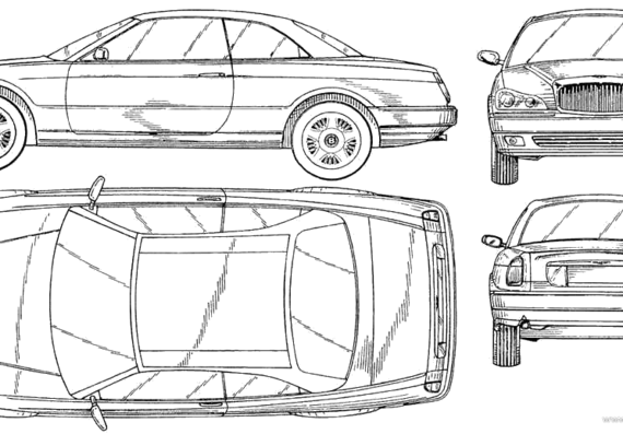 Bentley Java Coupe (1994) - Бентли - чертежи, габариты, рисунки автомобиля