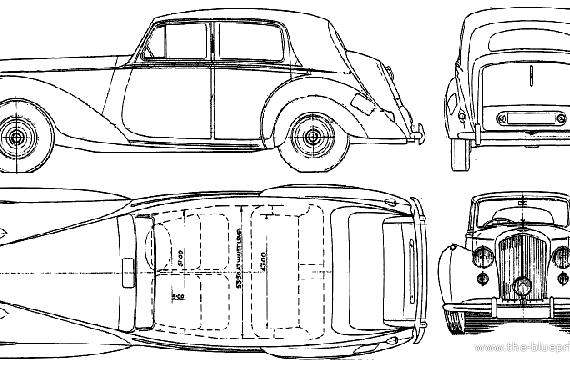 Bentley Mk.IV (1950) - Бентли - чертежи, габариты, рисунки автомобиля