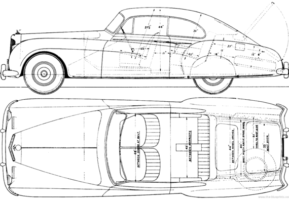 Bentley R Type Continental - Бентли - чертежи, габариты, рисунки автомобиля