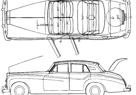 Bentley S2 - Бентли - чертежи, габариты, рисунки автомобиля