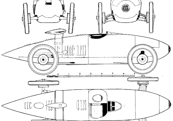 Benz RH Tropfenwagen (1922) - Mercedes Benz - drawings, dimensions, pictures of the car