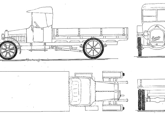 Berna C2 Truck WWI - Different cars - drawings, dimensions, pictures of the car