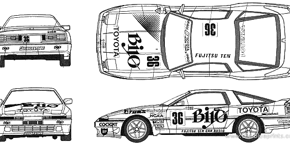 Biyo Supra Turbo A - Тойота - чертежи, габариты, рисунки автомобиля