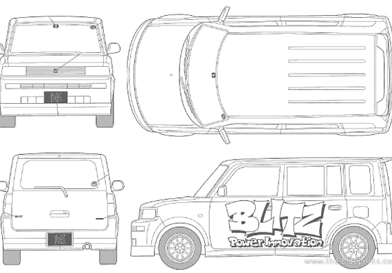 Blitz BB - Тойота - чертежи, габариты, рисунки автомобиля