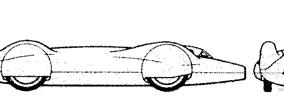 Bluebird II World Speed Record (1964) - Разные автомобили - чертежи, габариты, рисунки автомобиля
