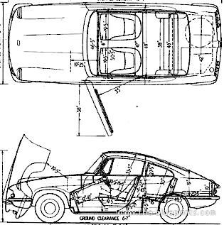Bond Equipe GT (1964) - Разные автомобили - чертежи, габариты, рисунки автомобиля
